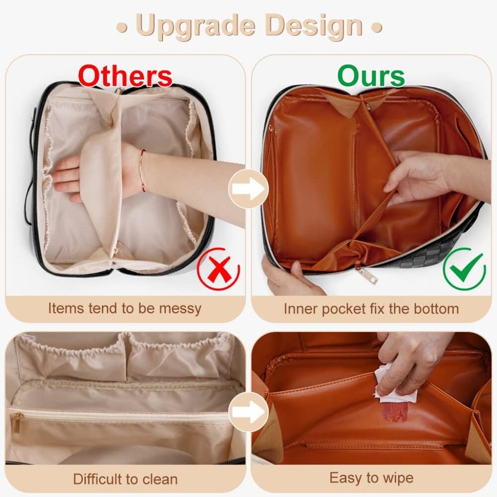 Travel Makeup Bag,Large Capacity Cosmetic Bag for Women,Portable - Picture 2 of 9